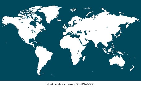 Mapa mundial. Vector de color moderno. Mapa de silueta.