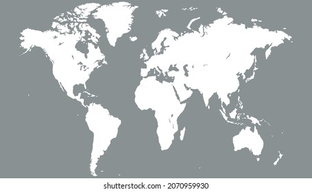 World map. Color vector modern. Silhouette map.