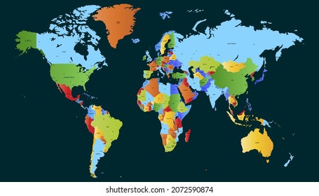 World map. Color vector modern.