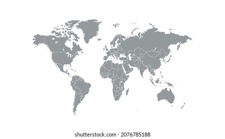 World map. Color vector modern. Silhouette map.
