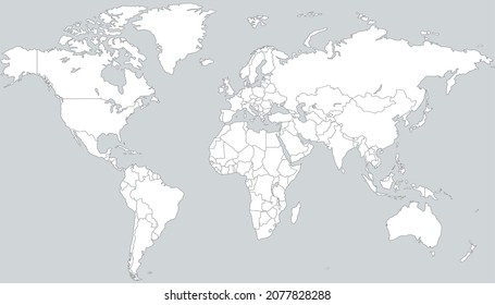 World map. Color vector modern. Silhouette map.