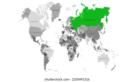 World map. Color vector modern. Silhouette map.