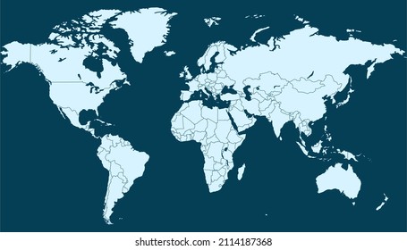 World map. Color vector modern. Silhouette map.