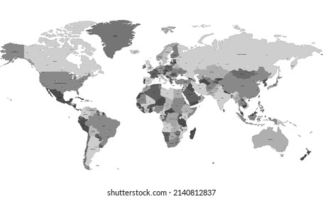World map. Color vector modern.	