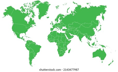 World map. Color vector modern.	