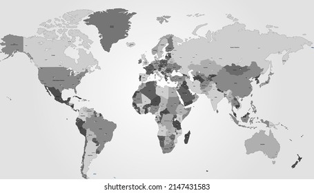 World map. Color vector modern.	