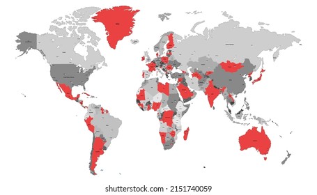 World map. Color vector modern.	