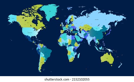 World map. Color vector modern.	