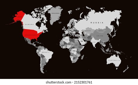 World map. Color vector modern.	
