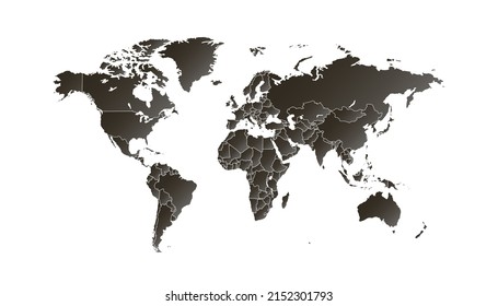 World map. Color vector modern.	
