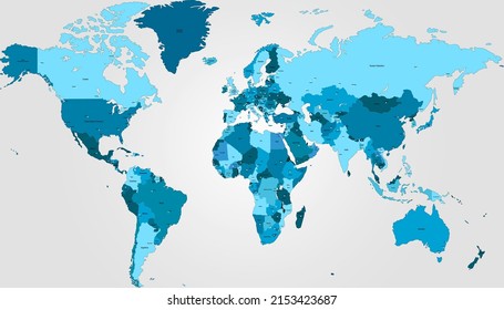 World map. Color vector modern.	