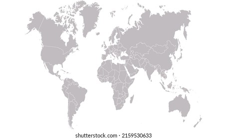 Mapa mundial. Vector de color moderno. Mapa de silueta.	