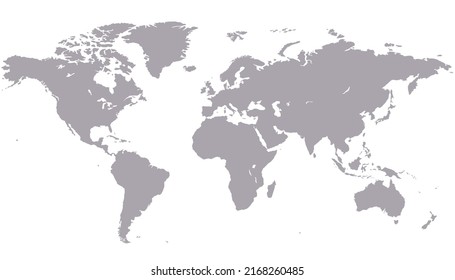 Mapa mundial. Vector de color moderno. Mapa de silueta.	