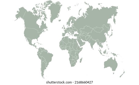 World map. Color vector modern. Silhouette map.	