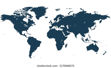 World map. Color vector modern. Silhouette map.	