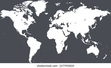 Mapa mundial. Vector de color moderno. Mapa de silueta.	