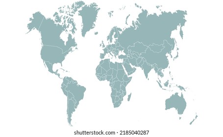 World map. Color vector modern. Silhouette map.	