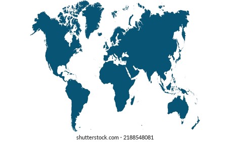 World map. Color vector modern. Silhouette map.	