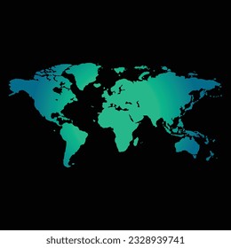 World map color vector modern. Silhouette map.