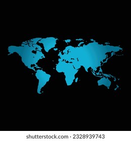 El vector de color del mapa mundial es moderno. Mapa de silueta.