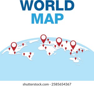 World map color vector modern. Silhouette map Global Map