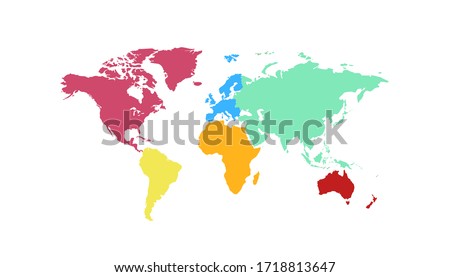 World map color vector modern