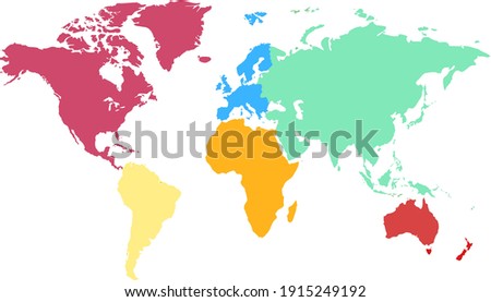 World map color vector modern. Silhouette map.
