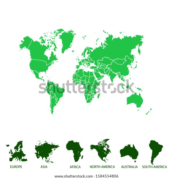 World Map Color Vector Modern 스톡 벡터(로열티 프리) 1584554806 | Shutterstock
