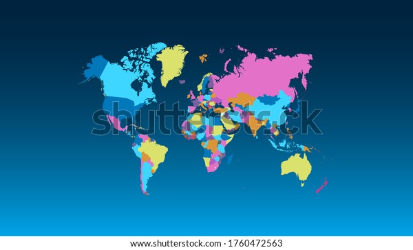 World Map Color Vector Modern Stock Vector Royalty Free 1760472563