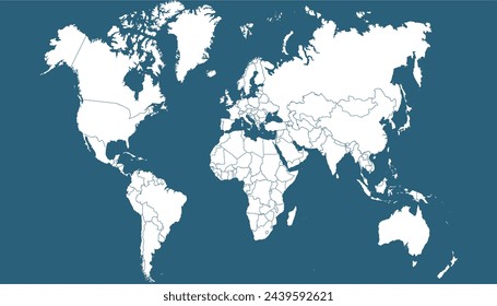 World map. Color vector map. Silhouette map	