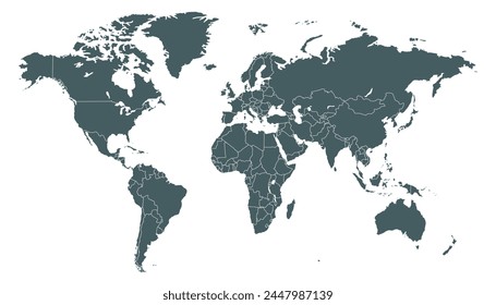World map. Color vector map. Silhouette
