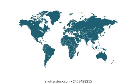 World map. Color vector map. Silhouette