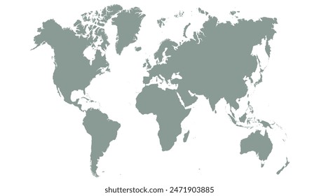 World map. Color vector map. Silhouette map	