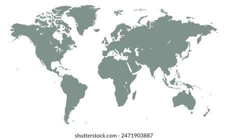 World map. Color vector map. Silhouette map	