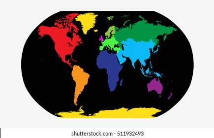 World map colored with planet earth vector
