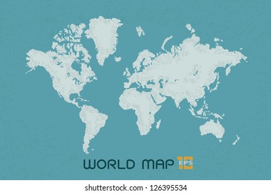World map with a colorful blue background , eps10 vector format