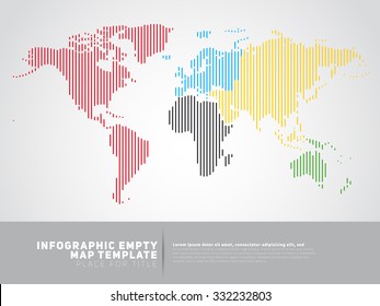 World map with colorful continents Atlas, for infographics or statistic, vector