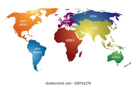 Similar Images, Stock Photos & Vectors of World map with colorful ...