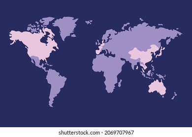 world map . colorful world countries . Geography map, world land atlas or planet cartography vector illustration	