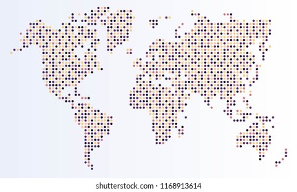World map from colorful dots