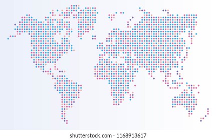 World map from colorful dots