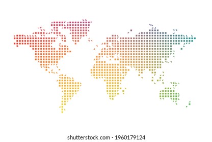 World map colorful dotted mosaic