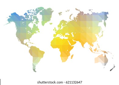 World map colorful low poly. vector illustration eps 10. 