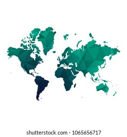 World map - Colorful Polygonal map of World rumpled triangular low poly style gradient graphic background , Vector illustration eps 10.