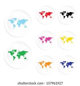 World Map colorful vector Illustration.