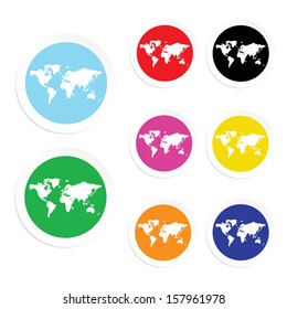 World Map colorful vector Illustration.