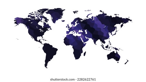 World map colorful vector map silhouette
