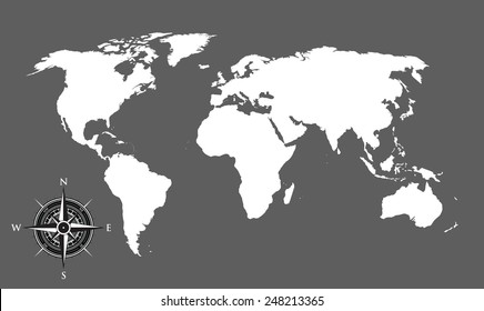 world map and compass background