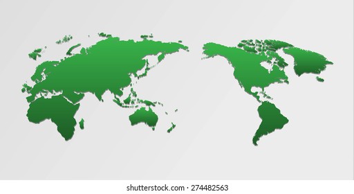 World map and compass of vector, vector illustration