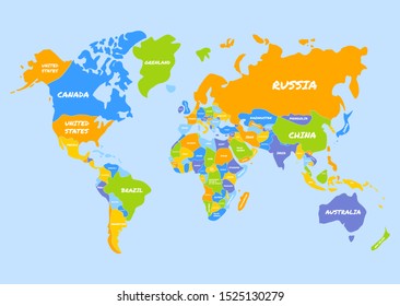 world map complete with all countries names